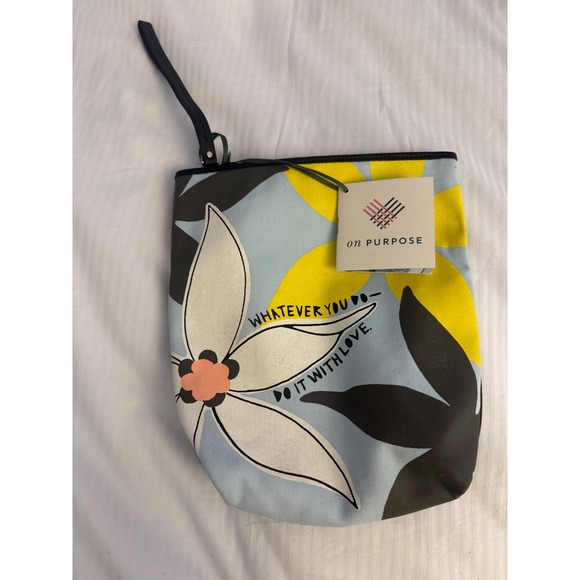 Kate Spade Whatever You Do With Love Floral Cosmetic Pouch Wristlet - Picture 7 of 8